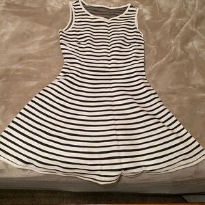 Parker Striped Leather Sleeveless Dress